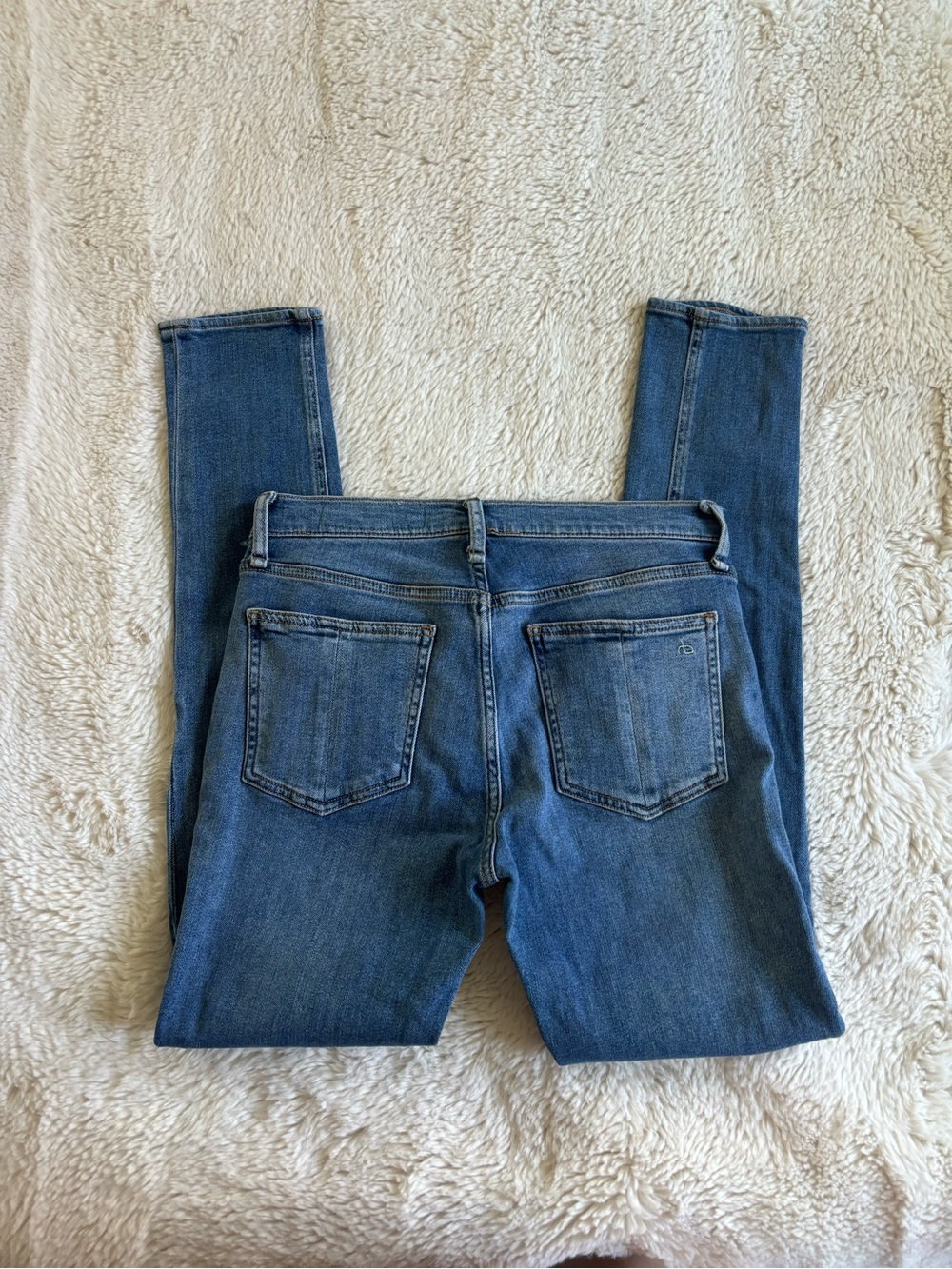 Rag & Bone Mid Rise Skinny Blue Jeans